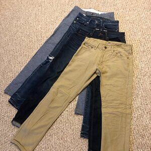 Lot of  (4) 30W x 32L Pants (Old Navy, J. Crew, American Eagle)